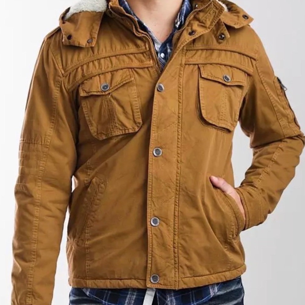 BKE Men’s Washed Canvas Hooded Jacket